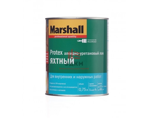 Лак алкидно-уретановый яхтный Marshall Protex бесцветный 0,75 л полуматовый