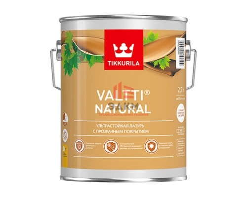 Антисептик Tikkurila Valtti Natural декоративный для дерева бесцветный 2,7 л