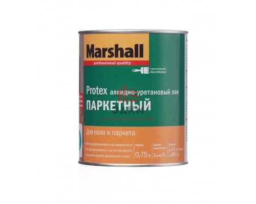 Лак алкидно-уретановый паркетный Marshall Protex бесцветный 0,75 л матовый