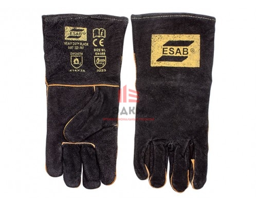 Краги спилковые ESAB Heavy Duty Black, с подкладкой