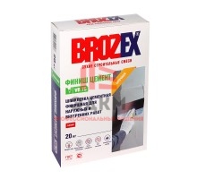 Шпаклевка цементная BROZEX Финиш Цемент WR 75, 20 кг, белый