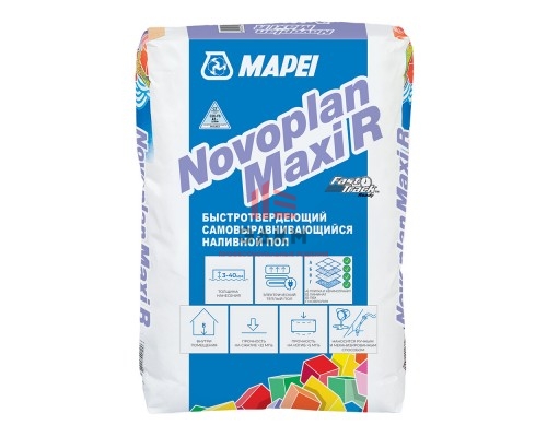 Ровнитель (наливной пол) финишный Mapei Novoplan R Maxi самовыравнивающийся высокопрочный быстротвердеющий 23 кг