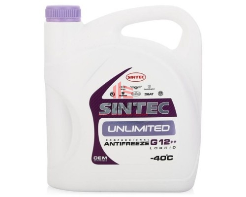 Антифриз Sintec UNLIMITED G12++ 5кг, Sintec ANTIFREEZE UNLIMITED (сиреневый) G12++ (5 кг)