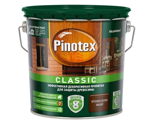 Антисептик Pinotex Classic декоративный для дерева орех 2,7 л