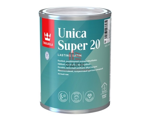 Лак алкидно-уретановый яхтный Tikkurila Unica Super 20 основа EP бесцветный 0,9 л полуматовый