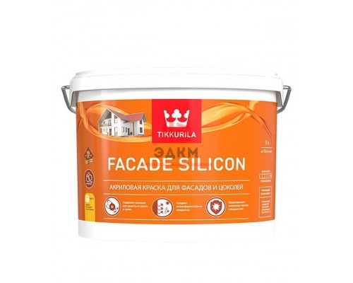 Краска водно-дисперсионная фасадная Tikkurila Facade Silicon белая основа VVA 9 л