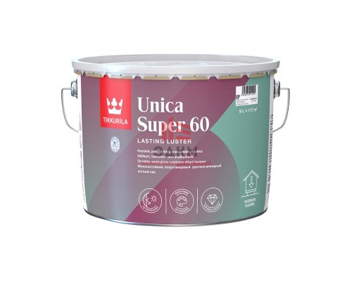 Лак алкидно-уретановый яхтный Tikkurila Unica Super 60 основа EP бесцветный 9 л полуглянцевый