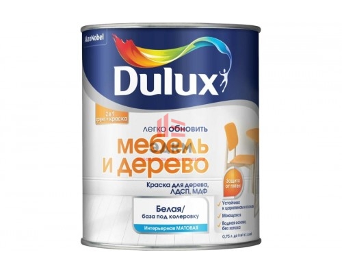 Грунт+краска МЕБЕЛЬ И ДЕРЕВО матовая 0,75 л BW Dulux