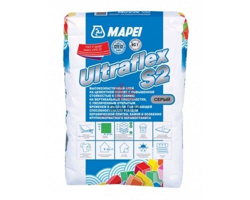 Клей Mapei Ultraflex S2 для плитки и камня серый 25 кг