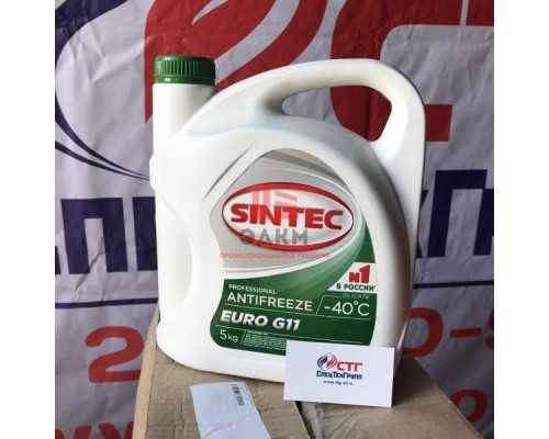 Антифриз Sintec EURO G11 (зеленый) 5кг, Sintec ANTIFREEZE EURO G11 (зеленый) 5кг