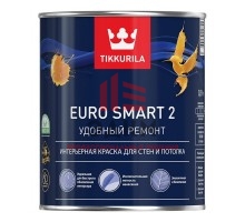 Краска водно-дисперсионная интерьерная Tikkurila Euro Smart 2 белая основа VVA 0,9 л