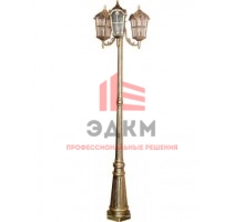 Светильник садово-парковый Feron PL110 столб четырехгранный 3*60W 230V E27, черное золото